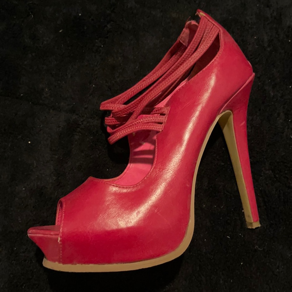 Red Platform Heels